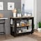 Tuhome Cala Kitchen Island 46, Six Casters, Two Drawers, Lower Open Shelf, Black/Light Oak AWD5779 - alternate 2